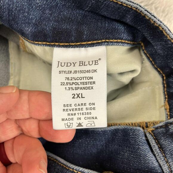 Judy Blue Women's Size 2XL Denim Distressed Stretch Shorts Cut-Off Festival - Picture 4 of 8